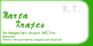 marta krajcs business card